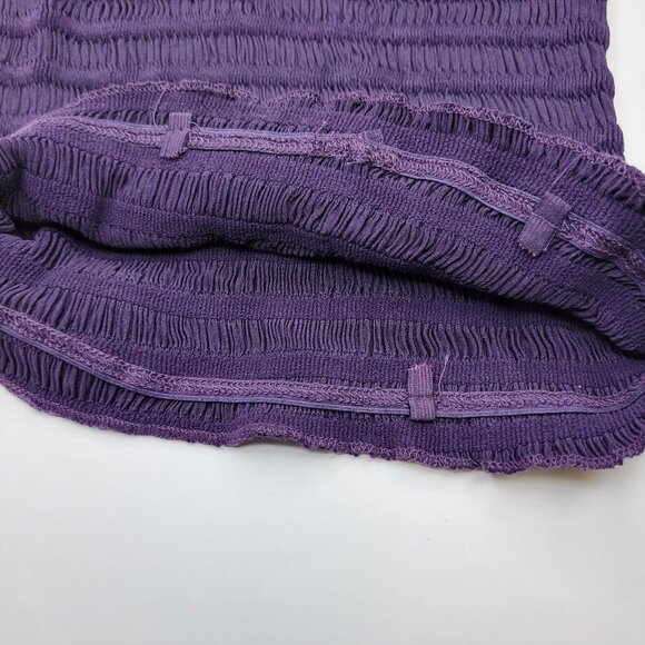 Purple Sexy Crop Top Strapless Tube Top Smocked Stretchy Summer Bandeau - NEW - Picture 11 of 13